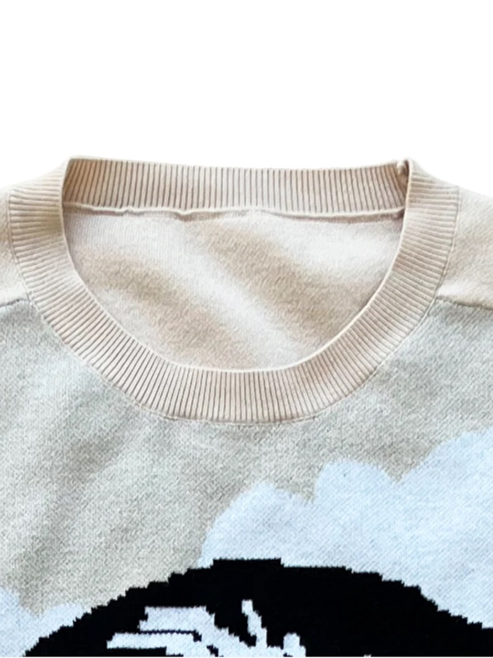 Shroom Beach Alan Watts Knit Sweater, Cream/Black, Medium, NWT - Picture 2 of 4